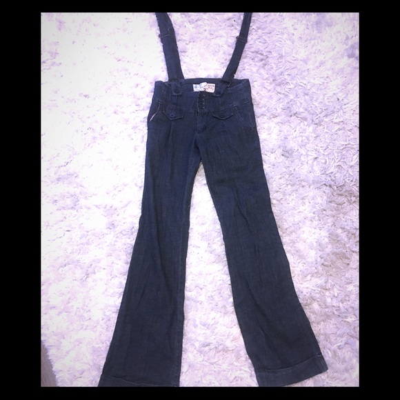 ✅ Vintage soft denim suspender pants - Picture 2 of 7
